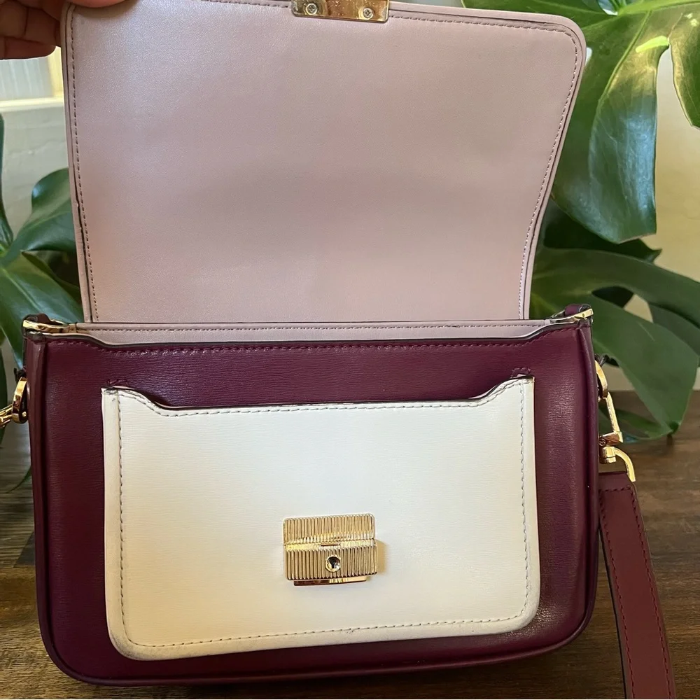 Michael Kors Bradshaw Boxy Flap Messenger Crossbody In Berry $368
